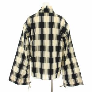 LE CIEL BLEU セットアップ 上下 ブラウス カットソー 2way チェックレイヤードスカート ロング フレア 36 黒