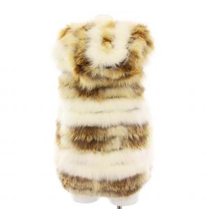 STUNNING LURE 毛皮 ベスト フォックスファー ジップアップ F ベージュ 白 茶 13A24003 /YM