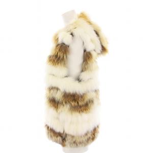 STUNNING LURE 毛皮 ベスト フォックスファー ジップアップ F ベージュ 白 茶 13A24003 /YM