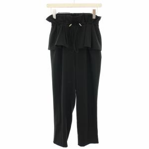 イージーパンツ テーパードパンツ ペプラム 黒 ブラック /YT