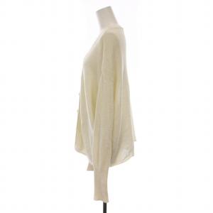 IENA 23SS テープヤーン2WAY Vネックカーディガン ニット 長袖 リネン混 ホワイト 23-080-900-7010-1-0