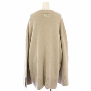 Maison Kitsuné サイドジップ オーバーサイズ ニット セーター カシミヤ混 長袖 S ベージュ DW00510KT1007