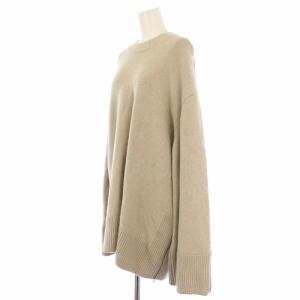 Maison Kitsuné サイドジップ オーバーサイズ ニット セーター カシミヤ混 長袖 S ベージュ DW00510KT1007