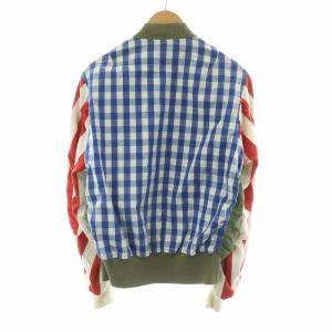 PHENOMENON ドッキングジャケット MA-1 ジップアップ アウター チェック ストライプ L カーキ ILLJKT-304