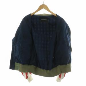 PHENOMENON ドッキングジャケット MA-1 ジップアップ アウター チェック ストライプ L カーキ ILLJKT-304