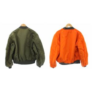 ALPHA INDUSTRIES フライトジャケット MA-1 中綿 リバーシブル XL カーキ オレンジ MIL-J-82790J /TK