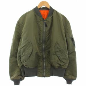 ALPHA INDUSTRIES フライトジャケット MA-1 中綿 リバーシブル XL カーキ オレンジ MIL-J-82790J /TK
