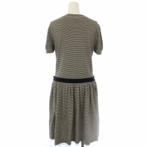 RED VALENTINO REDVALENTINO ワンピース 半袖 ひざ丈 ボーダー M 黒 白 /TK