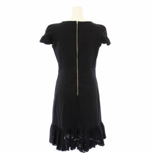 RED VALENTINO REDVALENTINO ワンピース カットワーク レース 半袖 ひざ丈 42 黒 0000029156 /TK