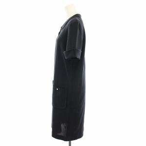 FOXEY BOUTIQUE ニットワンピース ひざ丈 半袖 40 紺 ネイビー 8267 /YT