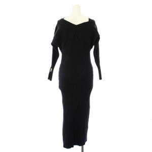 Mystrada 22AW リブニット ワンピース ロング 長袖 36 黒 32466910 /TK
