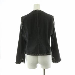 Leilian デニムジャケット Gジャン ジージャン 9 ブラック EO-016-31AJ /NQ