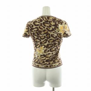LEONARD Tシャツ カットソー 半袖 レオパード ヒョウ柄 花柄 M ベージュ 0339210 /NQ