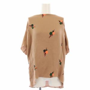 ブラウス 長袖 シルク 総柄 40 ベージュ l10CAMAl09A00TSA02 /TK