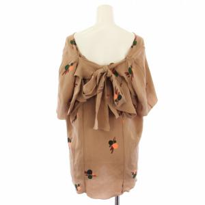 MARNI ブラウス 長袖 シルク 総柄 40 ベージュ l10CAMAl09A00TSA02 /TK