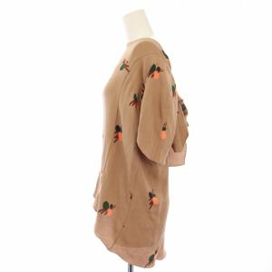 MARNI ブラウス 長袖 シルク 総柄 40 ベージュ l10CAMAl09A00TSA02 /TK