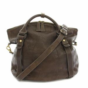 ハンドバッグ ショルダーバッグ 2way レザー 茶 ブラウン /YT