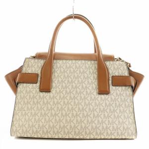 MICHAEL KORS バニラ VANILLA MKシグネチャー ハンドバッグ ショルダーバッグ 2way PVC レザー 茶