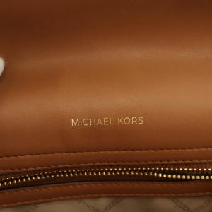 MICHAEL KORS バニラ VANILLA MKシグネチャー ハンドバッグ ショルダーバッグ 2way PVC レザー 茶