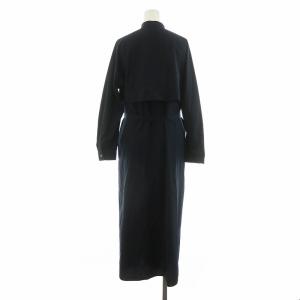 LOUNIE ヨークデザインシャツワンピース ロング 長袖 ベルト付き 36 ネイビー /NQ