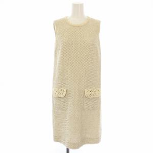 ワンピース ノースリーブ ひざ丈 ポケット 38 ベージュ F6ER0T /TK