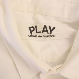 PLAY Comme des Garçons AD2003 L/S SHIRT シャツ 長袖 ロゴ刺繍 M 白 AZ-B002 /BM