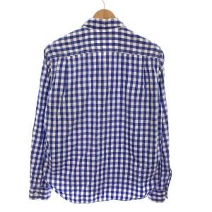 COMME des GARCONS HOMME シャツ チェック 長袖 S 青 白 /YM