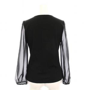 M'S GRACY プルオーバー ブラウス カットソー 長袖 ビジュー リボン 38 黒 CR-325108 /YM