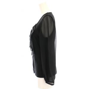 M'S GRACY プルオーバー ブラウス カットソー 長袖 ビジュー リボン 38 黒 CR-325108 /YM