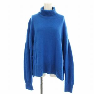 タートルネック ニット 22A61409 ウール カシミヤ混 長袖 セーター 36 青 ブルー /G