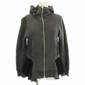 ペプラム パーカー スウェット 12-01657 裏起毛 ジップアップ 長袖 2 グレー /G