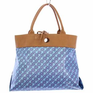 ソフティ ハンドバッグ 総柄 青 /TK