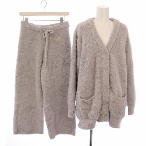 21SS セットアップ ルームウェア パジャマ 上下 カーディガン 長袖 パンツ ボア F グレー PWNT211002