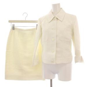 スーツ セットアップ 上下 ジャケット スカート ひざ丈 36 白 /YM