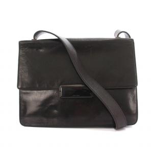 ショルダーバッグ レザー ダークブラウン /YM OH