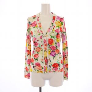 カーディガン 長袖 Vネック 花柄 38 マルチカラー /BM