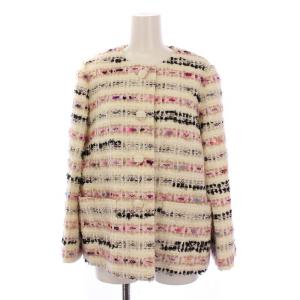 MALHIA KENT ノーカラージャケット ツイード 38 ベージュ ピンク 6143050