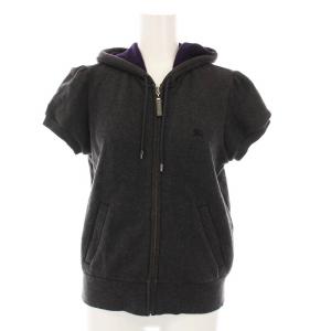 ジップアップ パーカー スウェット 半袖 ロゴ刺繍 38 ダークグレー FAF54-604-07 /YM