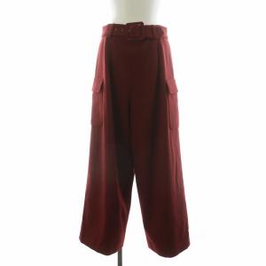 ワイドパンツ バギー ベルト付き 38 ボルドー 5300WQ06 /NQ