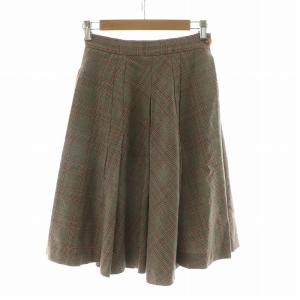 フレアスカート ひざ丈 チェック 2 ベージュ 357-01-27023 /NQ
