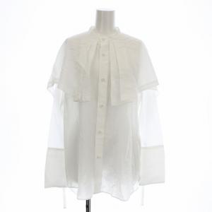 21AW ケープシャツ 522150400301-01 ブラウス 長袖 F 白 ホワイト /G