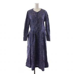 ワンピース ロング 花柄 長袖 フラワープリント 9SR パープル 211-245-031 /NQ