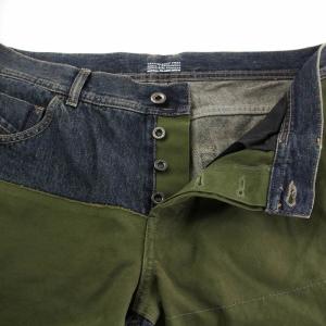 DIESEL BLACK GOLD TYPE-2864 デニムパンツ ジーンズ ジーパン 切替 ボタンフライ 36 カーキ インディゴ /NQ