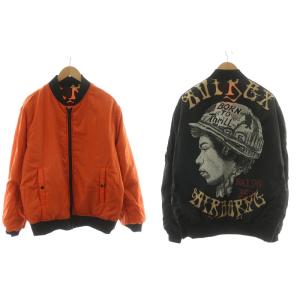 MA-1 ジャンパー リバーシブル ブルゾン スカジャン アウター スカル プリント 長袖 ジップアップ