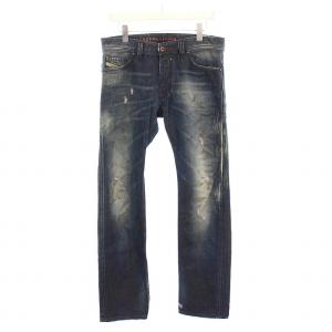 SAFADO デニムパンツ ジーンズ スリム ストレート W31 L32 インディゴブルー WASH 0804K