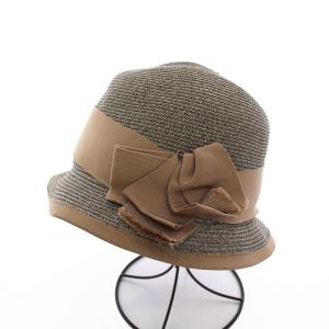 麦わら帽子 リボン ハット ベージュ グレージュ SIN00533 /YM