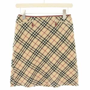 スカート ひざ丈 台形 チェック柄 36 ベージュ FL524-520 /YT