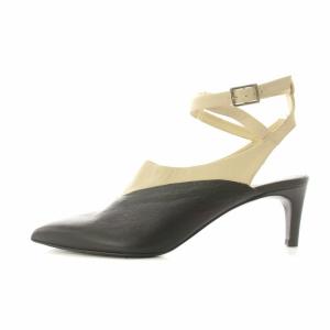 3.1 phillip lim ストラップサンダル ポインテッドトゥ レザー ピンヒール 36.5 23.5cm ブラック ホワイト /NQ