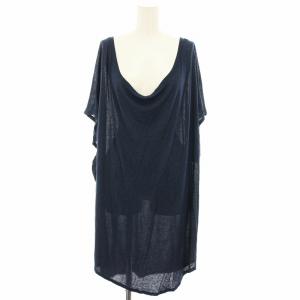 マルタンマルジェラ Martin Margiela カットソー チュニック 半袖 XS 紺 ネイビー S32CT0432