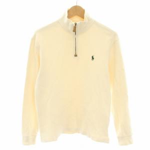 ハーフジップニット スウェット トレーナー ハイネック 長袖 ポニー刺繍 アイボリー 0467376 /YT